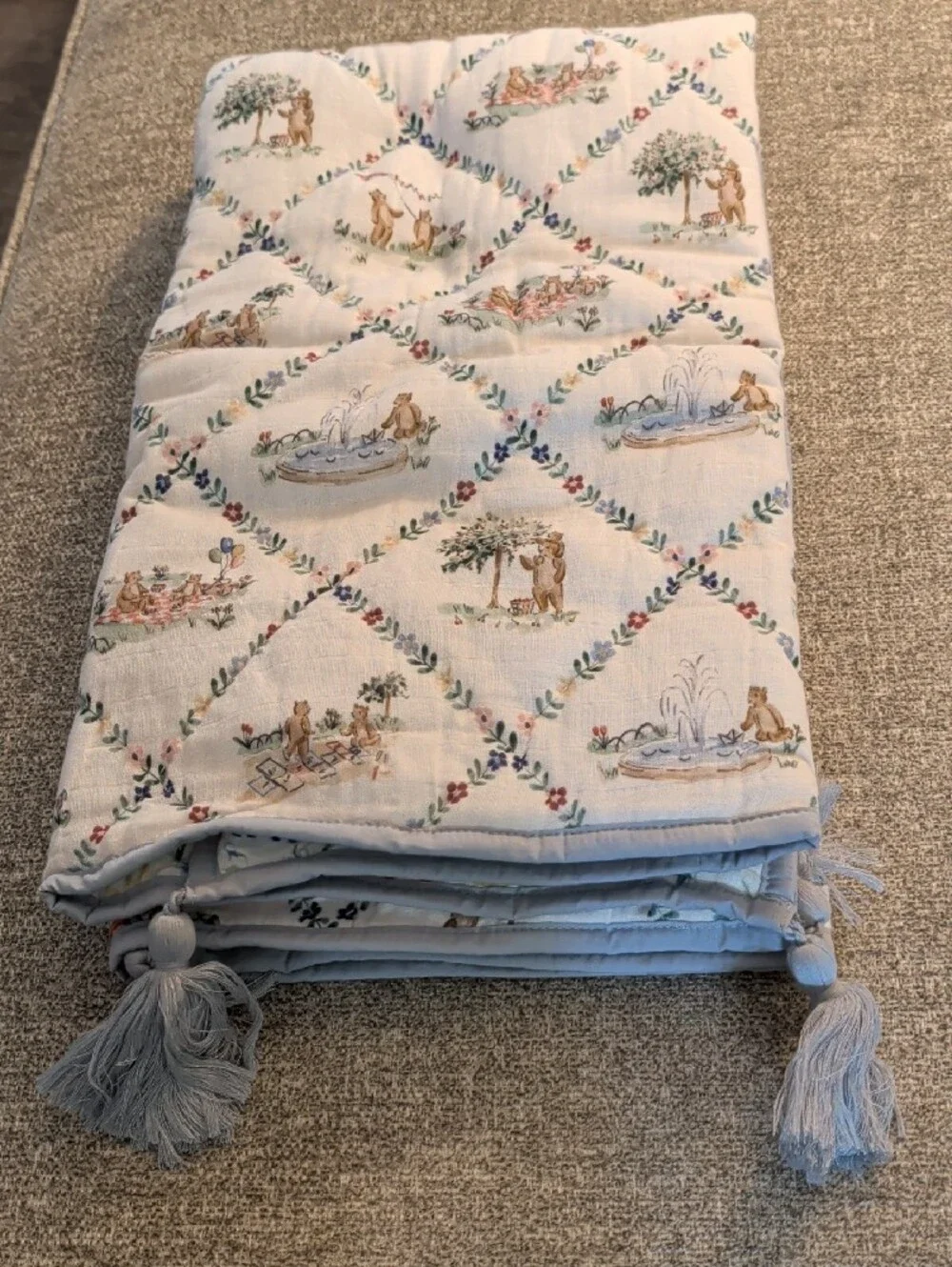 Riley Sheehey Menagerie in the Park Bears Organic Crib Sheet; Blanket & Rattle